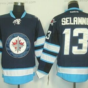 Miesten Winnipeg Jets #13 Teemu Selanne Laivastonsininen Sininen Paita