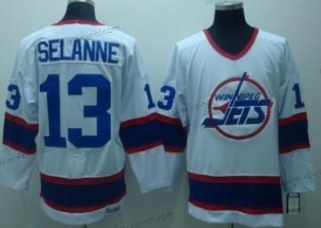 Miesten Winnipeg Jets #13 Teemu Selanne Valkoinen Retro CCM Paita