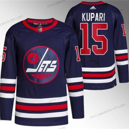 Miesten Winnipeg Jets #15 Rasmus Kupari 2021-22 Laivastonsininen Ommeltu Paita