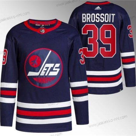 Miesten Winnipeg Jets #39 Laurent Brossoit 2021-22 Laivastonsininen Ommeltu Paita