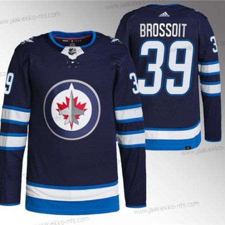 Miesten Winnipeg Jets #39 Laurent Brossoit Laivastonsininen Ommeltu Paita