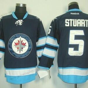 Miesten Winnipeg Jets #5 Mark Stuart Laivastonsininen Sininen Paita