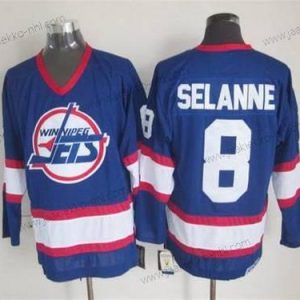 Miesten Winnipeg Jets #8 Teemu Selanne 1990-91 Laivastonsininen Sininen CCM Vintage Paita