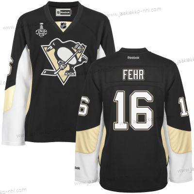 Miesten WoPittsburgh Penguins #16 Eric Fehr Musta Maajoukkue Color 2017 Stanley Cup NHL Finals Patch Paita