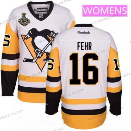 Miesten WoPittsburgh Penguins #16 Eric Fehr Valkoinen Vieraspaita 2017 Stanley Cup Finals Patch Ommeltu NHL Reebok Jääkiekko Paita