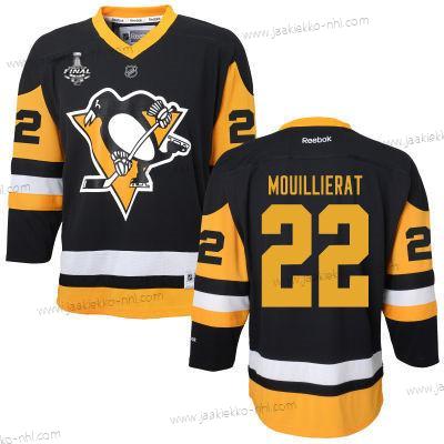 Miesten WoPittsburgh Penguins #22 Kael Mouillierat Musta With Keltainen 2017 Stanley Cup NHL Finals Patch Paita