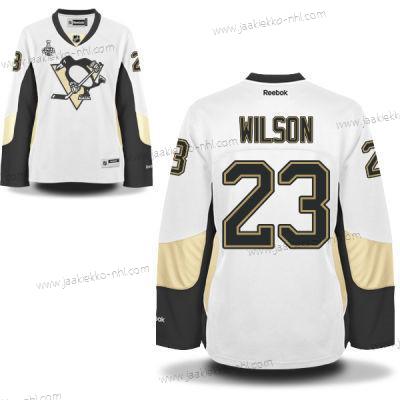 Miesten WoPittsburgh Penguins #23 Scott Wilson Valkoinen Road 2017 Stanley Cup NHL Finals Patch Paita