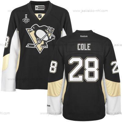 Miesten WoPittsburgh Penguins #28 Ian Cole Musta Maajoukkue Color 2017 Stanley Cup NHL Finals Patch Paita