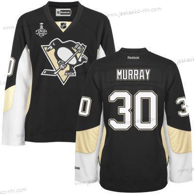 Miesten WoPittsburgh Penguins #30 Matt Murray Musta Maajoukkue Color 2017 Stanley Cup NHL Finals Patch Paita