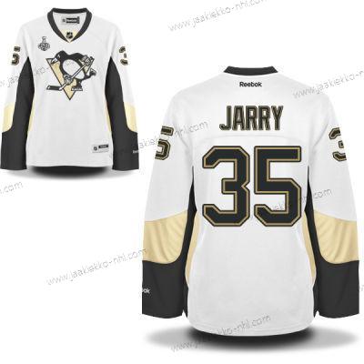 Miesten WoPittsburgh Penguins #35 Tristan Jarry Valkoinen Road 2017 Stanley Cup NHL Finals Patch Paita