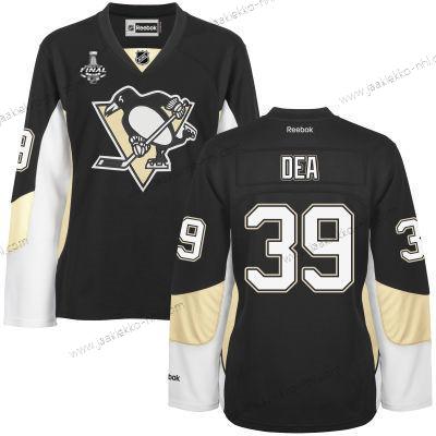 Miesten WoPittsburgh Penguins #39 Jean-Sebastien Dea Musta Maajoukkue Color 2017 Stanley Cup NHL Finals Patch Paita