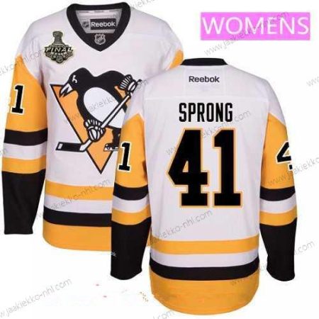 Miesten WoPittsburgh Penguins #41 Daniel Sprong Valkoinen Vieraspaita 2017 Stanley Cup Finals Patch Ommeltu NHL Reebok Jääkiekko Paita