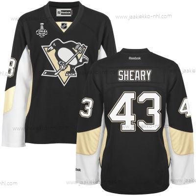 Miesten WoPittsburgh Penguins #43 Conor Sheary Musta Maajoukkue Color 2017 Stanley Cup NHL Finals Patch Paita