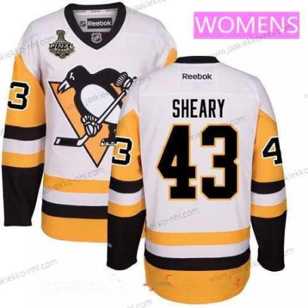 Miesten WoPittsburgh Penguins #43 Conor Sheary Valkoinen Vieraspaita 2017 Stanley Cup Finals Patch Ommeltu NHL Reebok Jääkiekko Paita