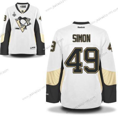 Miesten WoPittsburgh Penguins #49 Dominik Simon Valkoinen Road 2017 Stanley Cup NHL Finals Patch Paita