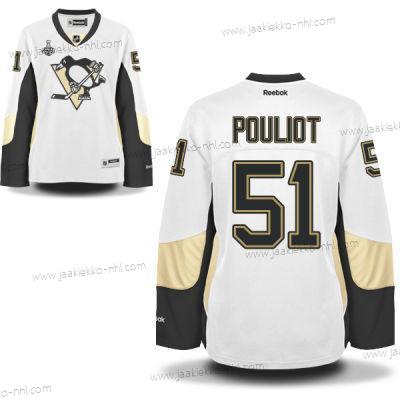 Miesten WoPittsburgh Penguins #51 Derrick Pouliot Valkoinen Road 2017 Stanley Cup NHL Finals Patch Paita