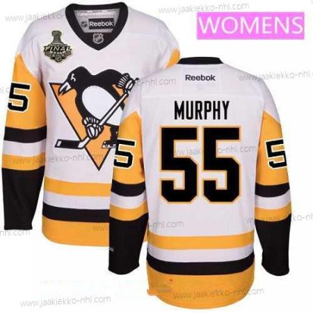 Miesten WoPittsburgh Penguins #55 Larry Murphy Valkoinen Vieraspaita 2017 Stanley Cup Finals Patch Ommeltu NHL Reebok Jääkiekko Paita