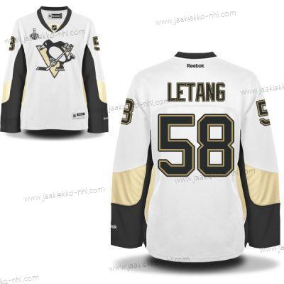 Miesten WoPittsburgh Penguins #58 Kris Letang Valkoinen Road 2017 Stanley Cup NHL Finals Patch Paita