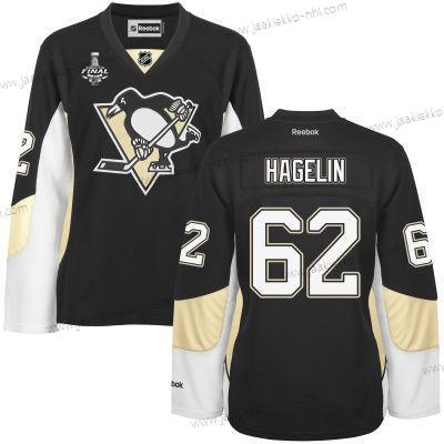 Miesten WoPittsburgh Penguins #62 Carl Hagelin Musta Maajoukkue Color 2017 Stanley Cup NHL Finals Patch Paita