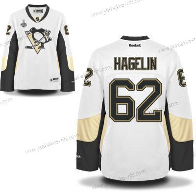 Miesten WoPittsburgh Penguins #62 Carl Hagelin Valkoinen Road 2017 Stanley Cup NHL Finals Patch Paita