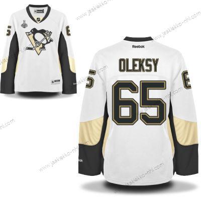 Miesten WoPittsburgh Penguins #65 Steve Oleksy Valkoinen Road 2017 Stanley Cup NHL Finals Patch Paita