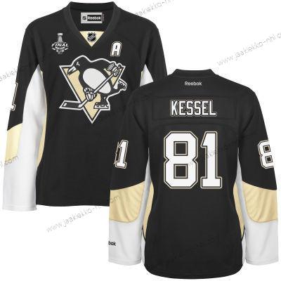 Miesten WoPittsburgh Penguins #81 Phil Kessel Musta Maajoukkue Color 2017 Stanley Cup NHL Finals Patch Paita