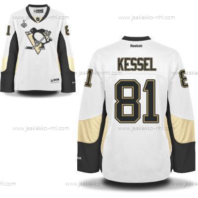 Miesten WoPittsburgh Penguins #81 Phil Kessel Valkoinen Road 2017 Stanley Cup NHL Finals Patch Paita