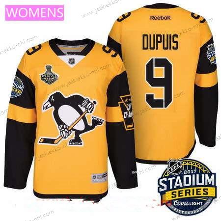 Miesten WoPittsburgh Penguins #9 Pascal Dupuis Keltainen Stadium Series 2017 Stanley Cup Finals Patch Ommeltu NHL Reebok Jääkiekko Paita