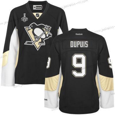 Miesten WoPittsburgh Penguins #9 Pascal Dupuis Musta Maajoukkue Color 2017 Stanley Cup NHL Finals Patch Paita