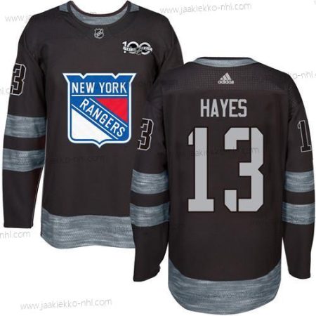 Miesten York New York Rangers #13 Kevin Hayes Musta 1917-2017 100th Vuosipäivä Ommeltu NHL Paita