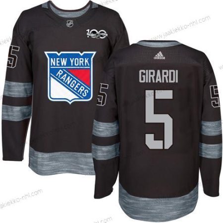 Miesten York New York Rangers #5 Dan Girardi Musta 1917-2017 100th Vuosipäivä Ommeltu NHL Paita