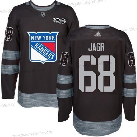 Miesten York New York Rangers #68 Jaromir Jagr Musta 1917-2017 100th Vuosipäivä Ommeltu NHL Paita