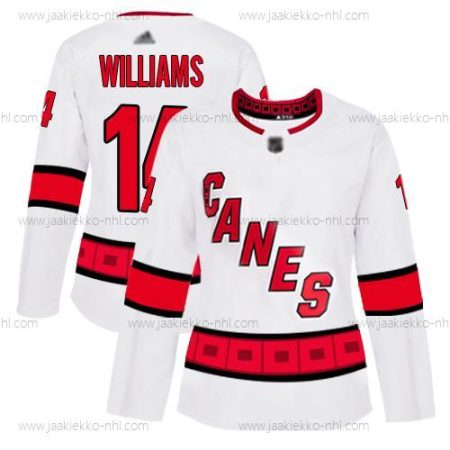 Naisten Carolina Hurricanes #14 Justin Williams Valkoinen Road Aito Ommeltu Jääkiekko Paita