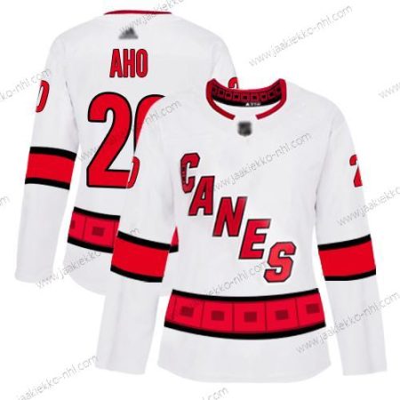 Naisten Carolina Hurricanes #20 Sebastian Aho Valkoinen Road Aito Ommeltu Jääkiekko Paita