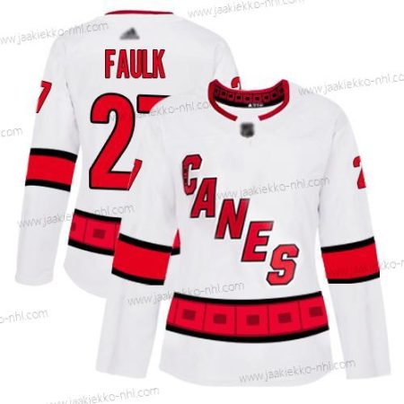 Naisten Carolina Hurricanes #27 Justin Faulk Valkoinen Road Aito Ommeltu Jääkiekko Paita