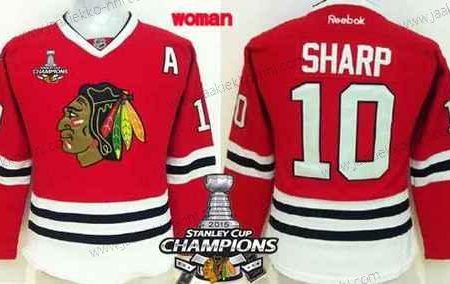 Naisten Chicago Blackhawks #10 Patrick Sharp Punainen Paita W/2015 Stanley Cup Champion Patch