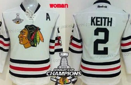 Naisten Chicago Blackhawks #2 Duncan Keith 2015 Talvi Klassinen Valkoinen Paita W/2015 Stanley Cup Champion Patch