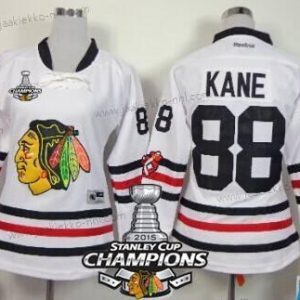 Naisten Chicago Blackhawks #88 Patrick Kane 2015 Talvi Klassinen Valkoinen Paita W/2015 Stanley Cup Champion Patch