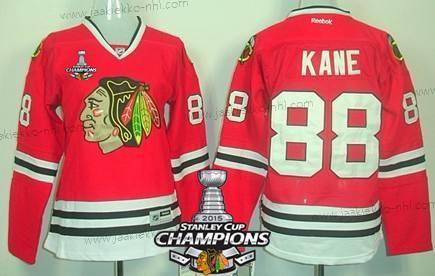 Naisten Chicago Blackhawks #88 Patrick Kane Punainen Paita W/2015 Stanley Cup Champion Patch