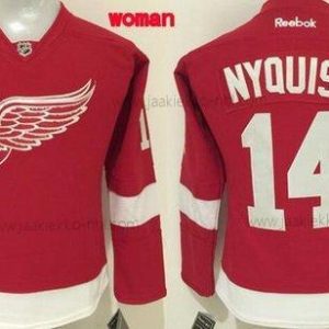 Naisten Detroit Red Wings #14 Gustav Nyquist Reebok Punainen Kotiottelupaita Premier Paita