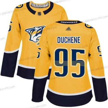 Naisten Nashville Predators #95 Matt Duchene Keltainen Kotiottelupaita Aito Ommeltu Jääkiekko Paita