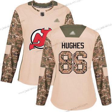 Naisten New Jersey Devils #86 Jack Hughes Maastokuvio Aito 2017 Veterans Day Ommeltu Jääkiekko Paita