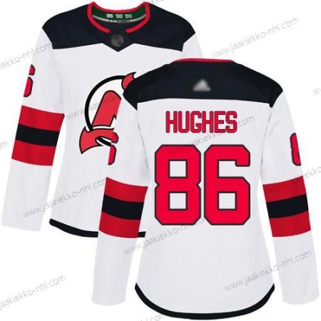 Naisten New Jersey Devils #86 Jack Hughes Valkoinen Road Aito Ommeltu Jääkiekko Paita