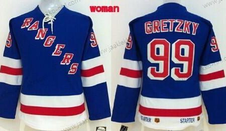 Naisten New York Rangers #99 Wayne Gretzky Sininen Retro CCM Paita