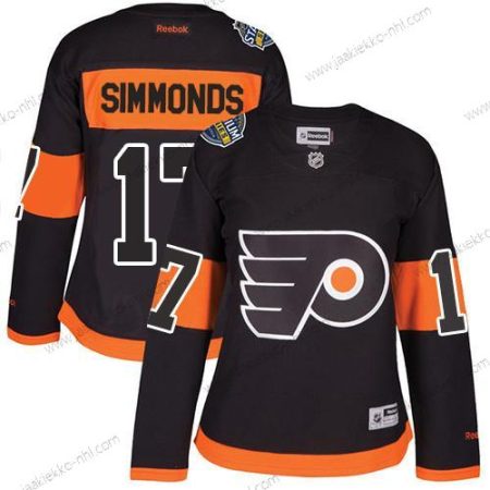 Naisten Philadelphia Flyers #17 Wayne Simmonds Musta 2017 Stadium Series Ommeltu NHL Paita