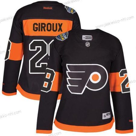 Naisten Philadelphia Flyers #28 Claude Giroux Musta 2017 Stadium Series Ommeltu NHL Paita