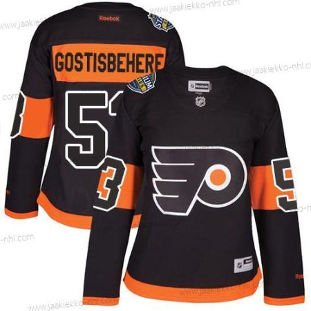 Naisten Philadelphia Flyers #53 Shayne Gostisbehere Musta 2017 Stadium Series Ommeltu NHL Paita