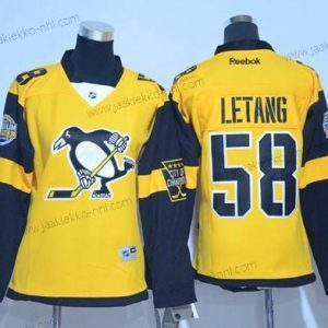 Naisten Pittsburgh Penguins #58 Kris Letang Kulta 2017 Stadium Series Ommeltu NHL Paita