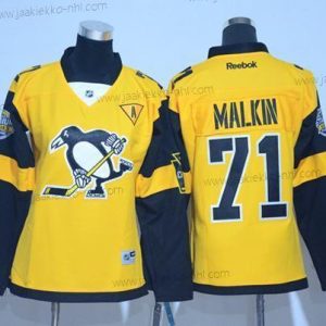 Naisten Pittsburgh Penguins #71 Evgeni Malkin Kulta 2017 Stadium Series Ommeltu NHL Paita