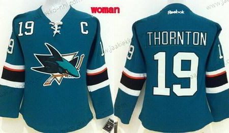 Naisten San Jose Sharks #19 Joe Thornton 2014 Sininen Paita